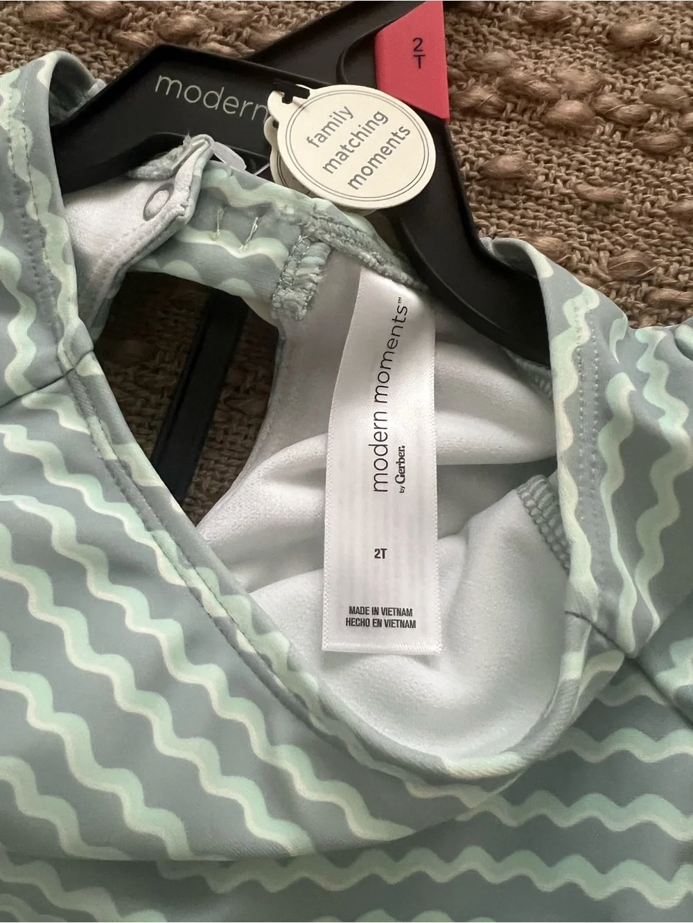 Long Sleeve Baby Rash Guard Set - Mint Chevron NWT 2T